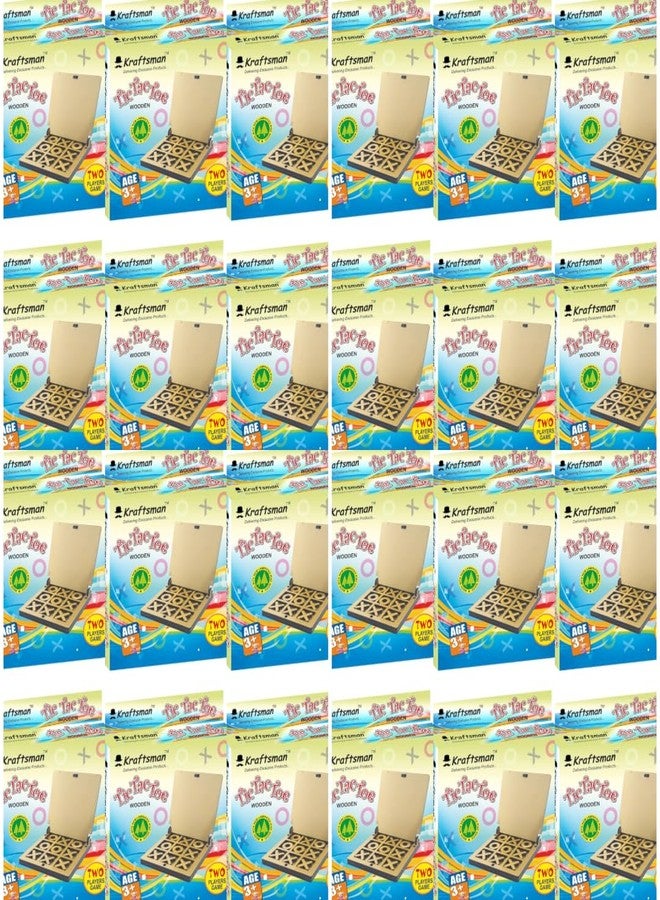 Braintastic لعبة إكس أو الخشبية المحمولة من براينتاستيك - عبوة من 24 قطعة، مثالية كهدايا تذكارية لأعياد الميلاد، ولعبة لوحية للسفر، وهدايا تذكارية لجميع الفئات العمرية من الأطفال والكبار. - Image 1